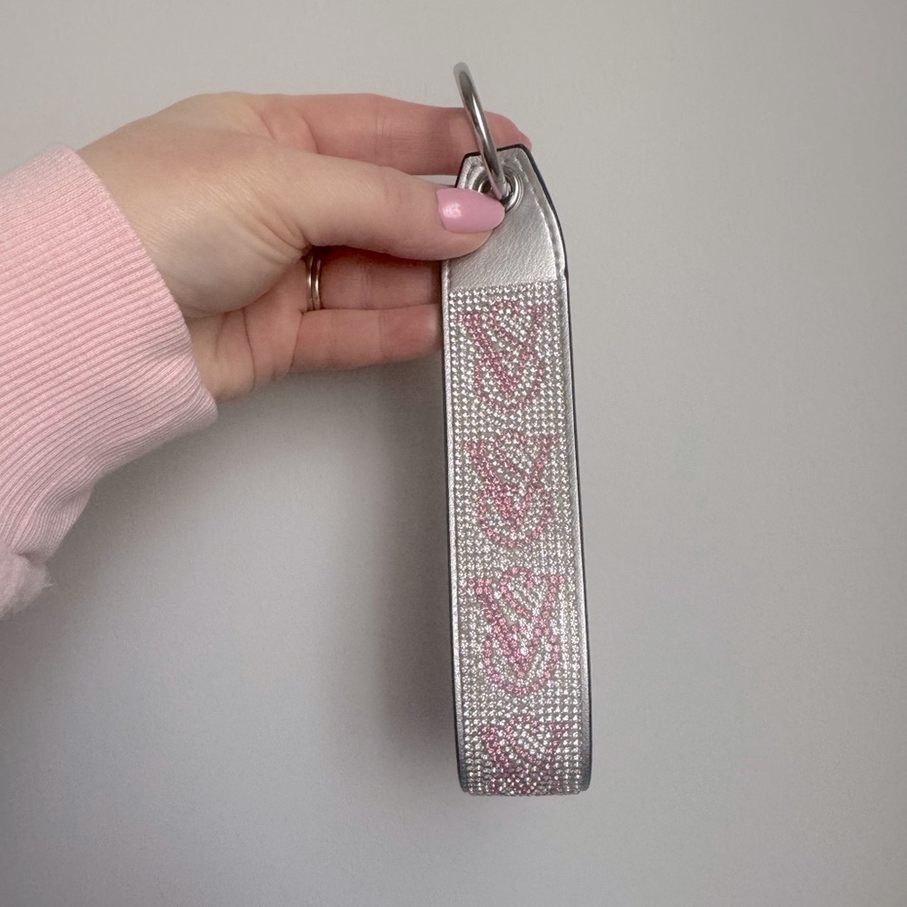 NWOT Victorias Secret pink and silver bling wristlet strap